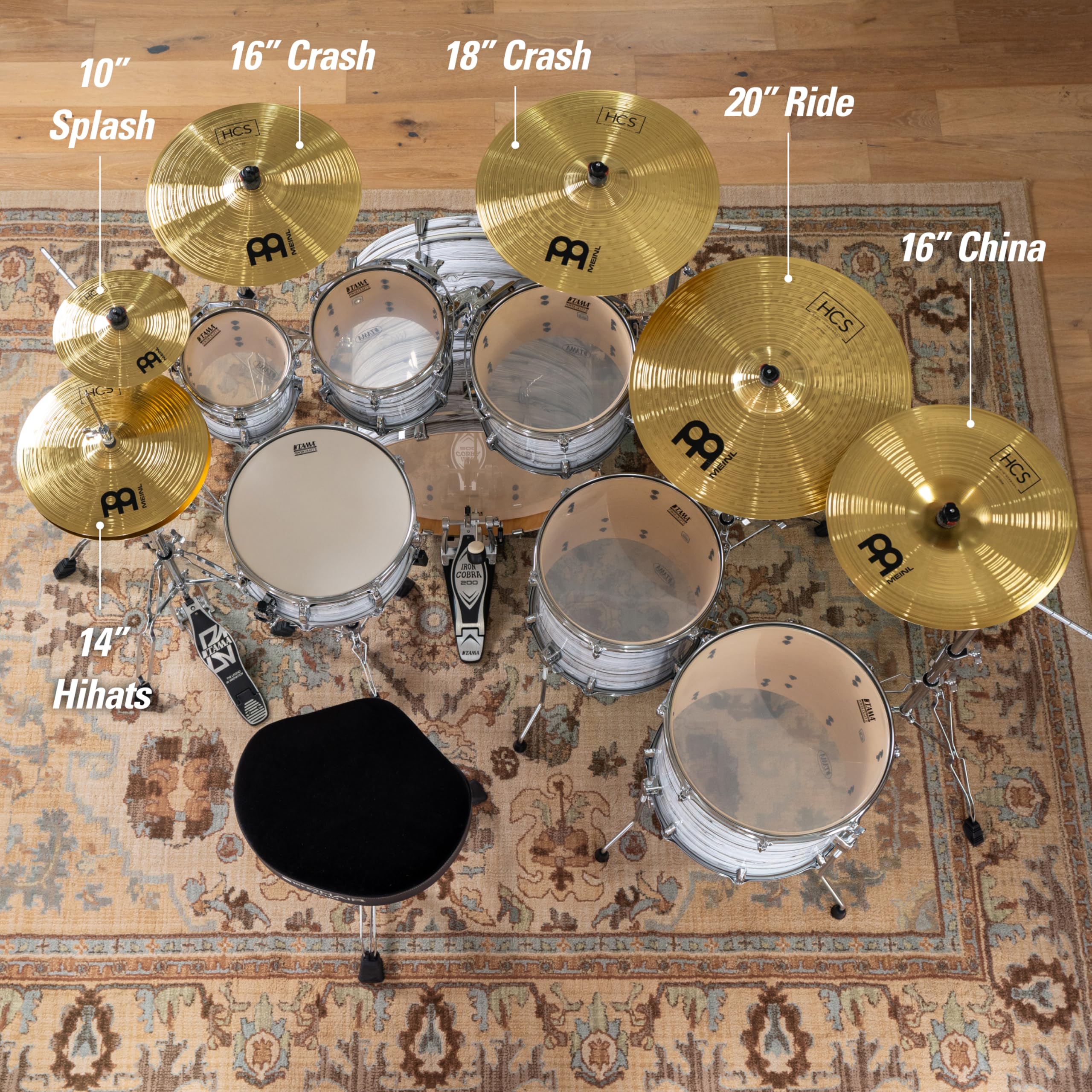 Meinl HCS Super Cymbal Set 10SP,14HH,16CR,16CH,18CR,20R