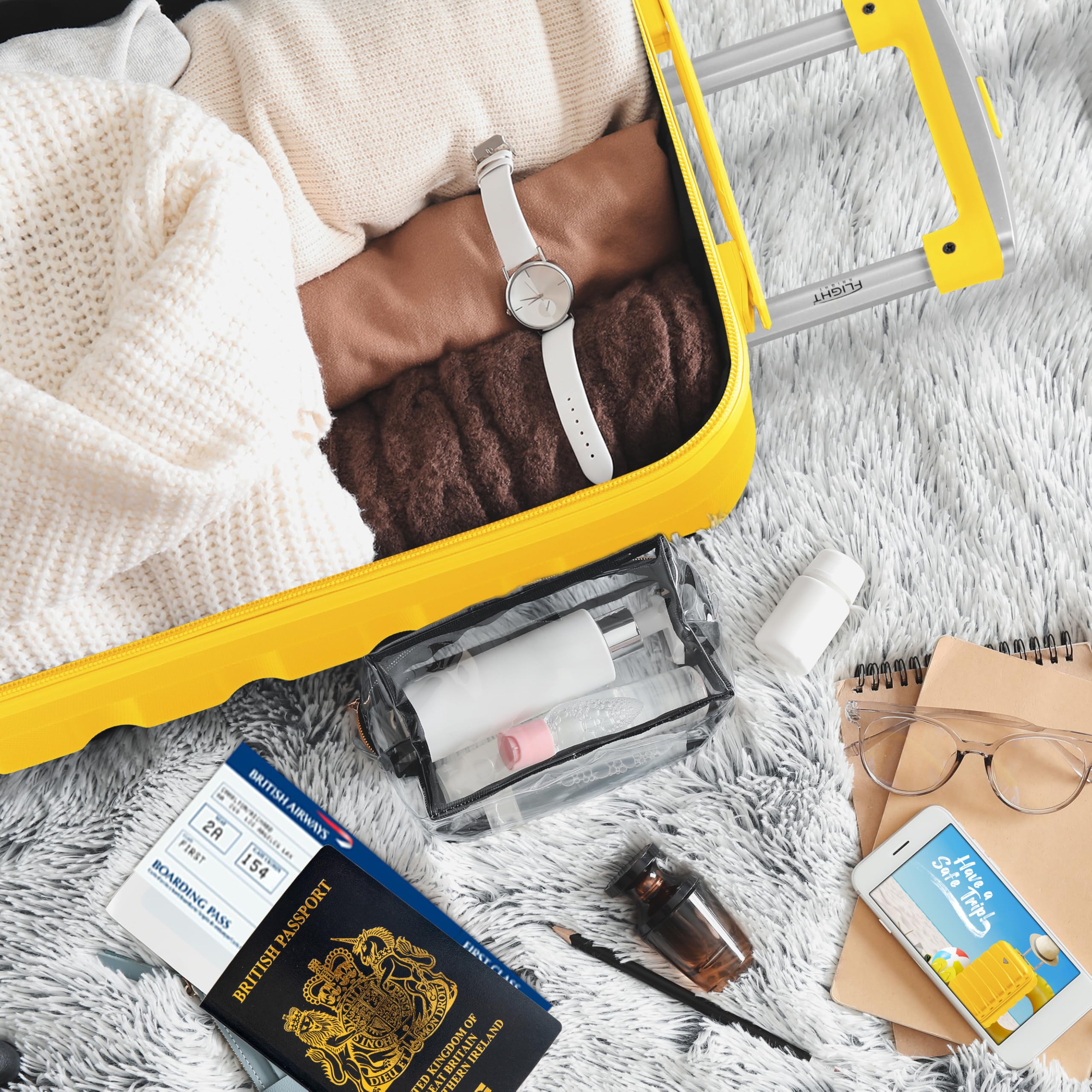 Flight Knight Cabin Suitcase 55x40x20 Ryanair Priority, EasyJet, Jet2 Lightweight Small Durable 4-Wheel Cabin Case, Carry-On for Over 60 Airlines, Hard Shell, 10kg Hand Luggage Bag (55 x 40 x 20 cm)