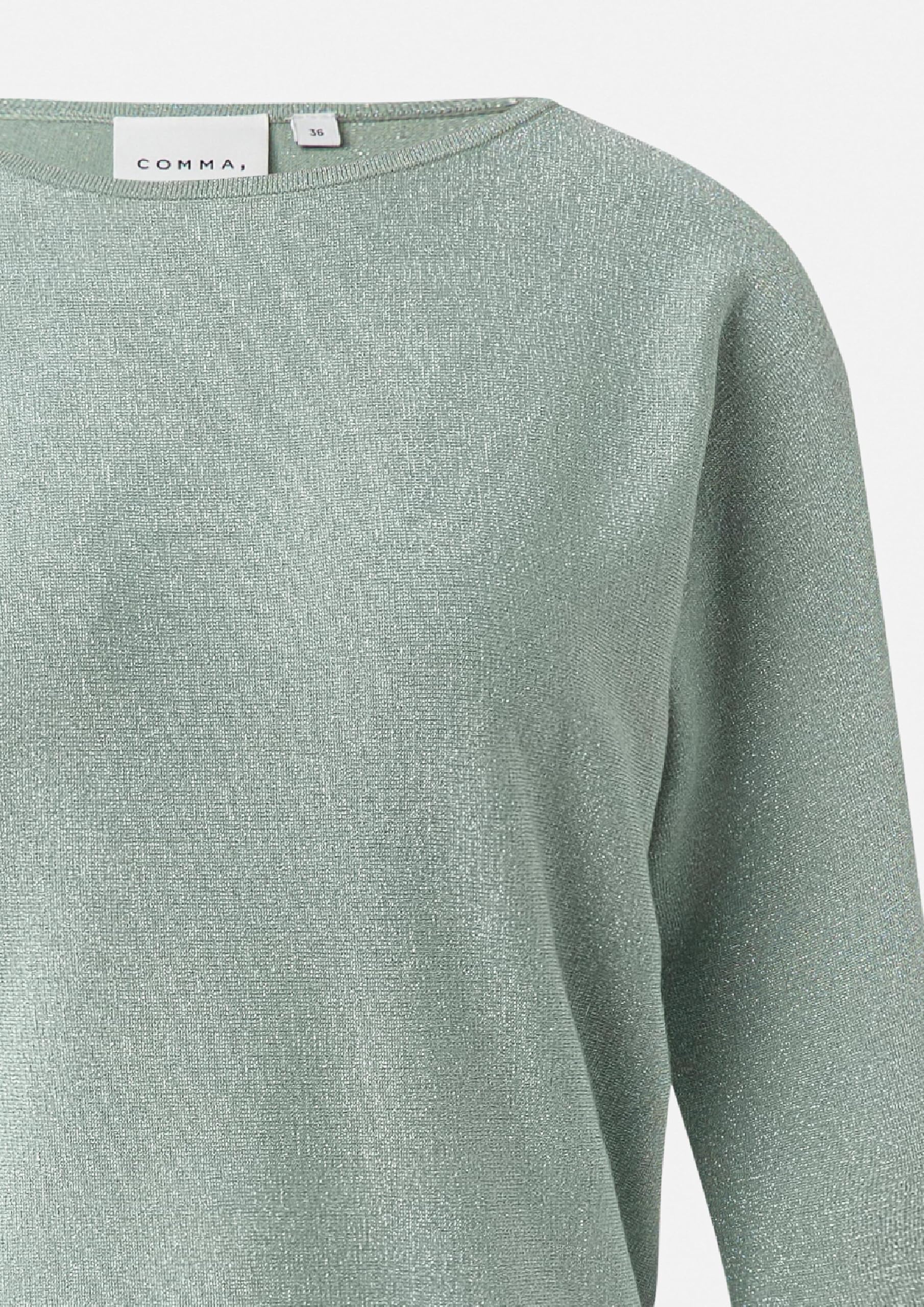 Comma Feinstrick-Pullover mit Glitzergarn und Fledermausärmeln