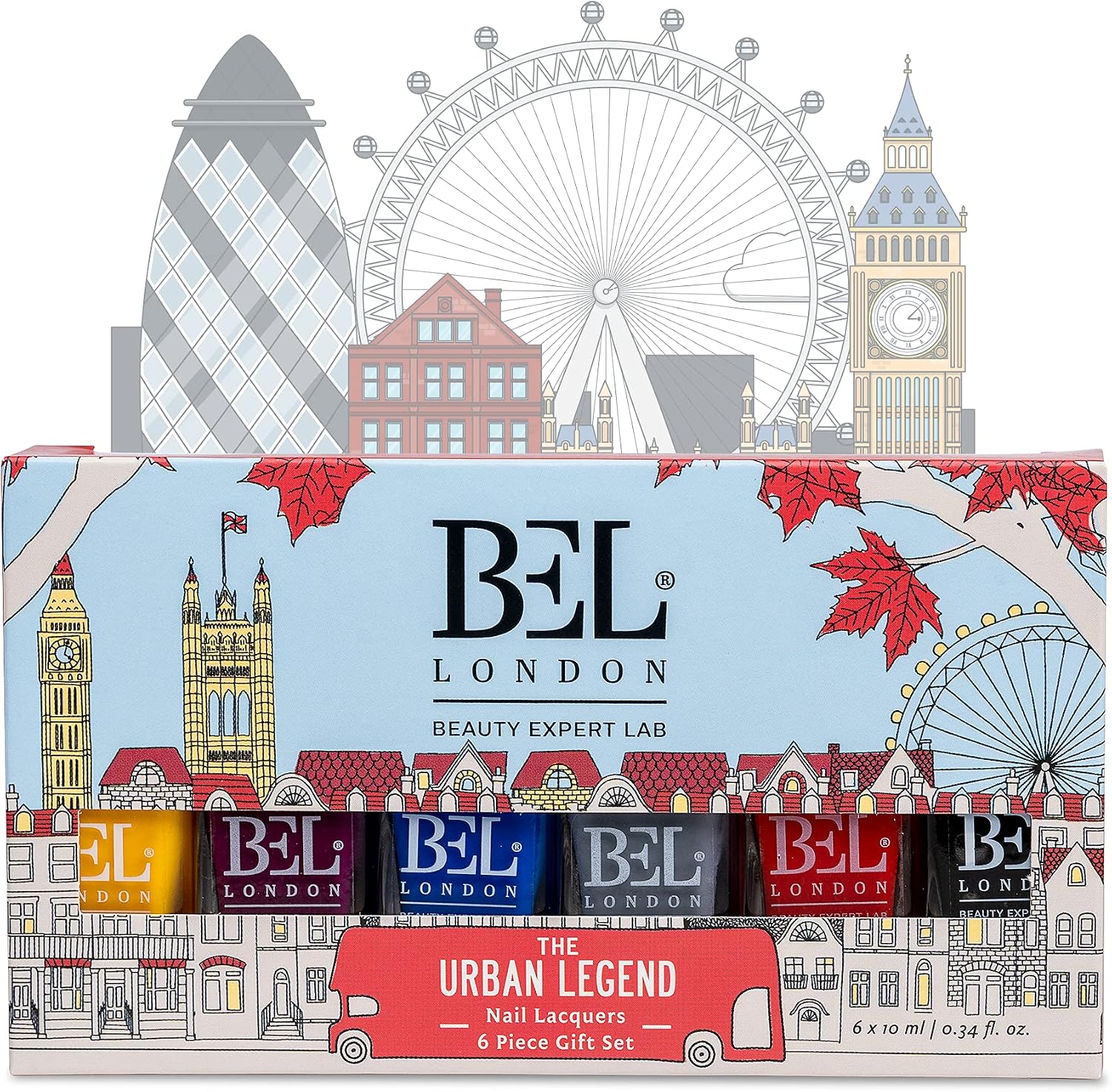 BEL London Urban Legend Multi-Color Nail Polish Gift Set, Professional Quick-Dry