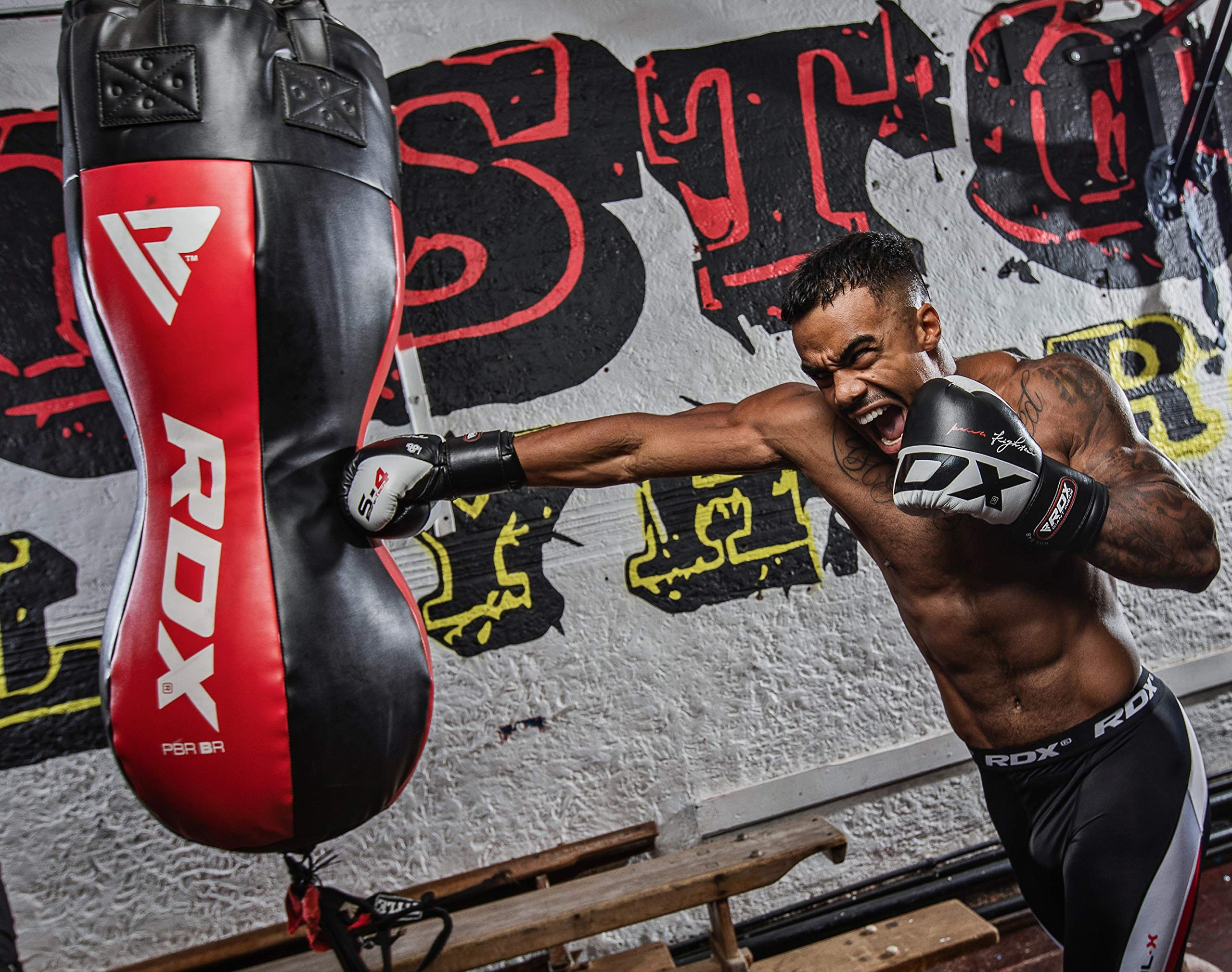 RDX MMA Upper Body Angle Boxing Punch Bag Heavy Filled Foot Punch Bag  Kickboxing, black