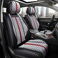 Vista 11 de OASIS AUTO Juego completo de fundas de asiento de automóvil, cojín de piel sintética impermeable de alta calidad, accesorios universales para SUV