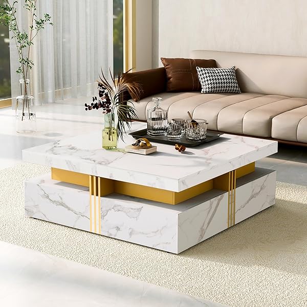 Large Glam Table with Gold Accents