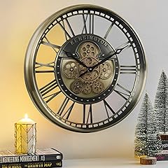 CLXEAST 21 Inch Large Moving Gears Wall Clock for Modern Farmhouse Living Room Decor, Brass Gold photo CLXEAST 21 Inch Large Moving Gears Wall Clock for Modern Farmhouse Living Room Decor, Brass Gold