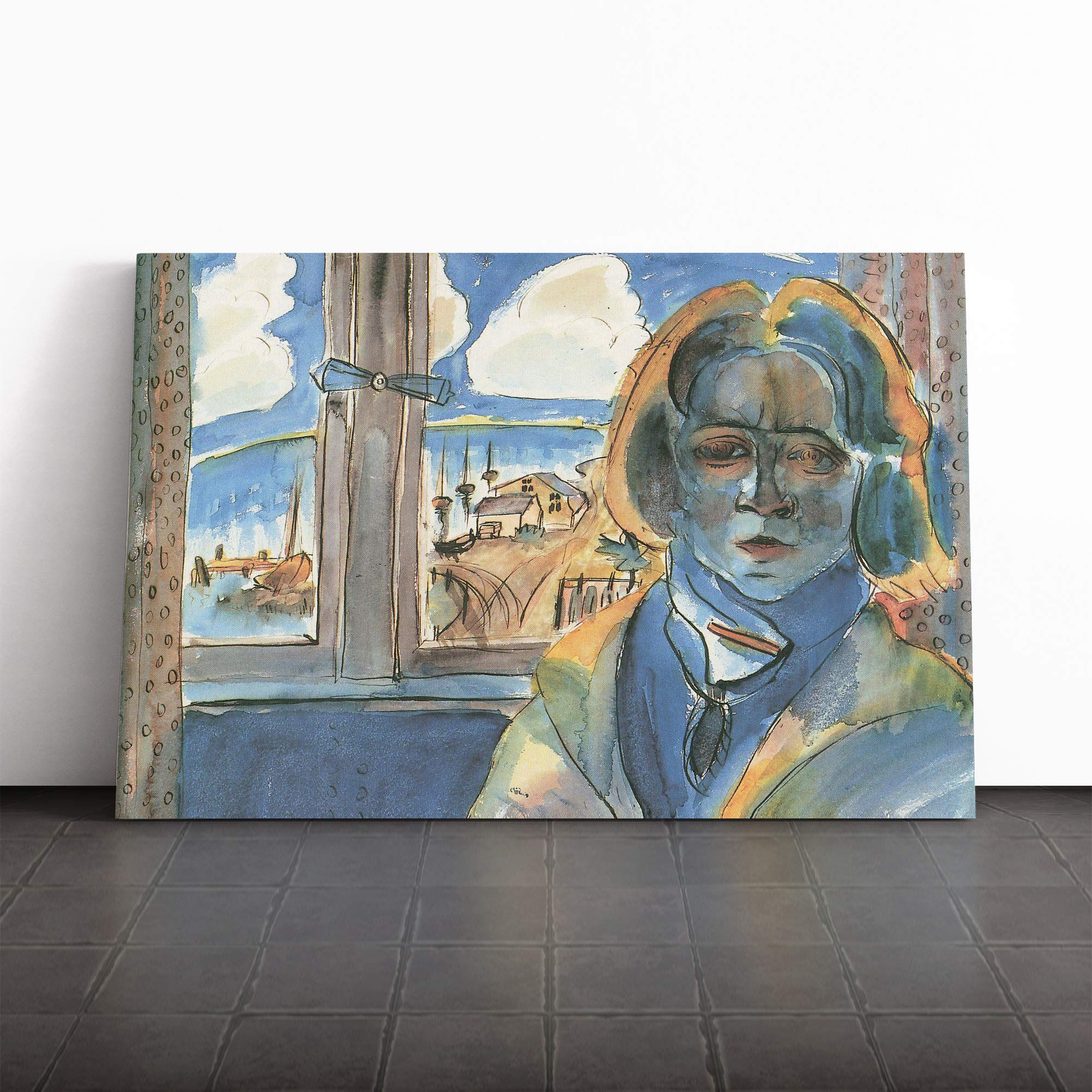 Walter Gramatte Fenster Canvas Print | Gallery Wrapped 30mm Frame Wall Art | 20x14 inches | Ready to Hang | Modern Picture | Living Room Bedroom Lounge Office