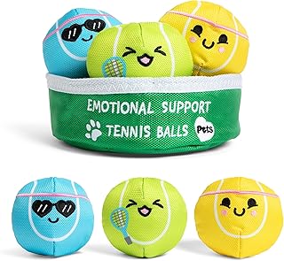 WHAT DO YOU MEME? Emotional Support Pet Tennis Ball by Relatable, Cuddly Dog Toys and Puppy Essentials, Great Gift Ideas for Your Furry Friend, Includes 3 Toys