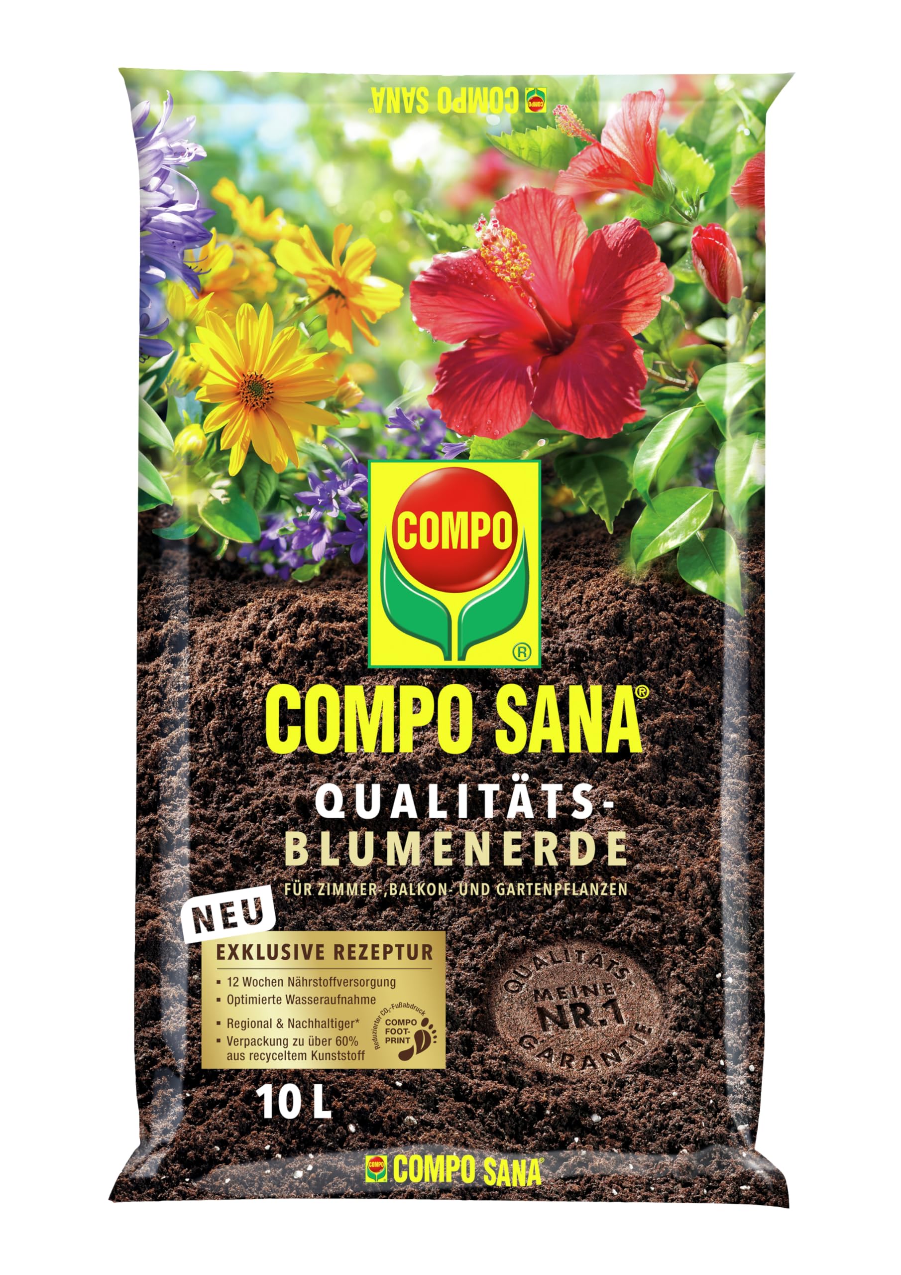 COMPO SANA Qualitäts-Blumenerde mit 12 Wochen Dünger