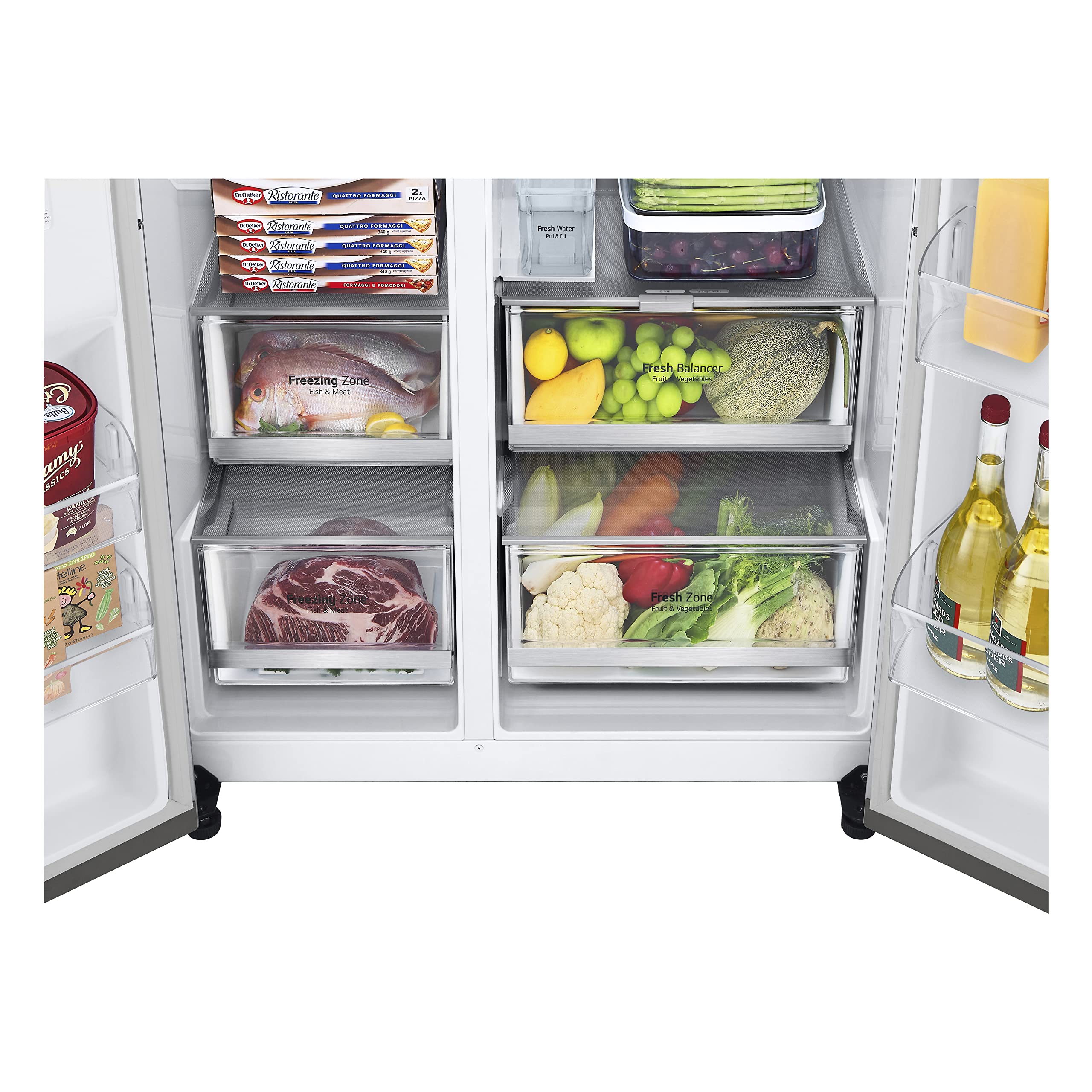 LG GSXV91PZAE - Frigorífico Americano Side by Side InstaView Total No Frost con congelador, 635 L, dispensador de agua y hielo UV Nano, refrigerador lineal, refrigerador inteligente con Wi-Fi y