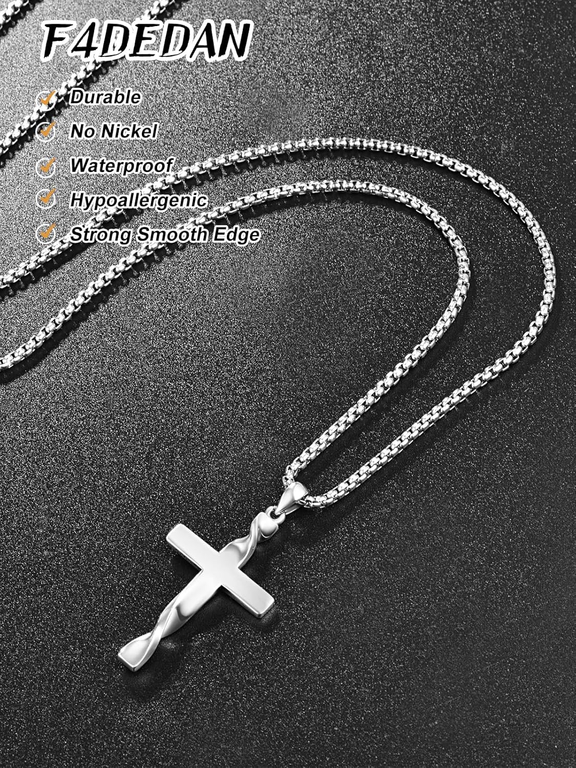 925 Sterling Silver Cross Necklace for Men and Women Christian Religious Gifts - Image 2