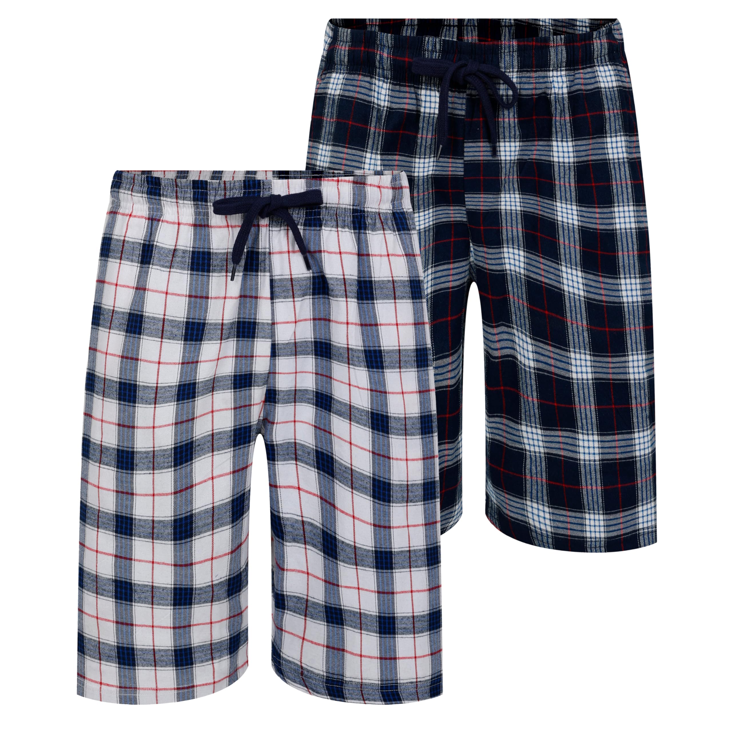 North East Mens 2 Pack Lounge Shorts Brushed Flannel Sleep PJ Night Shorts Multipack M-2XL