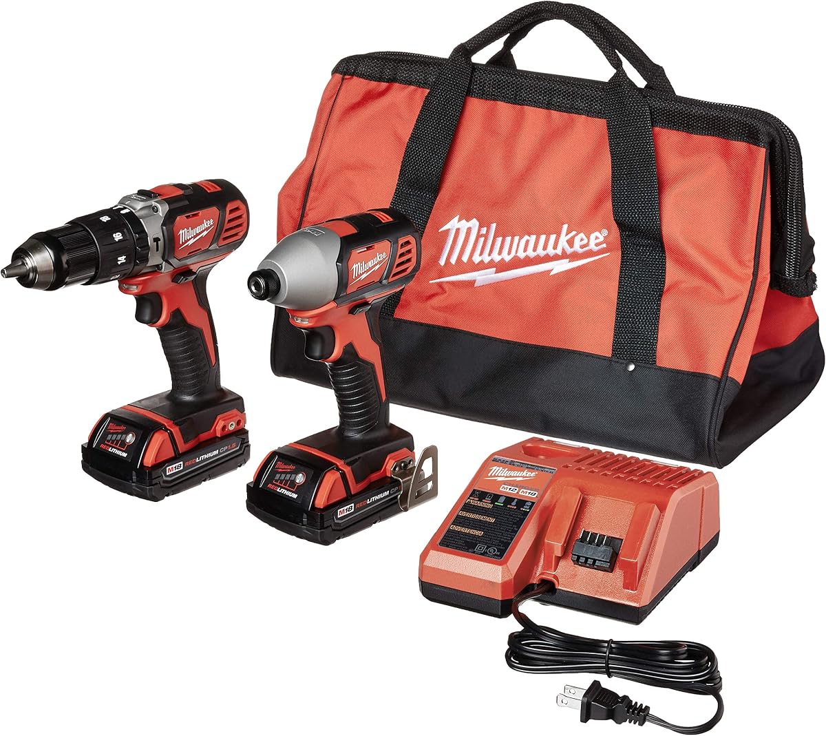 Milwaukee 2697-22CT M18 Kit combinado de taladro percutor/destornillador de impacto inalámbrico de iones de litio de 18 voltios