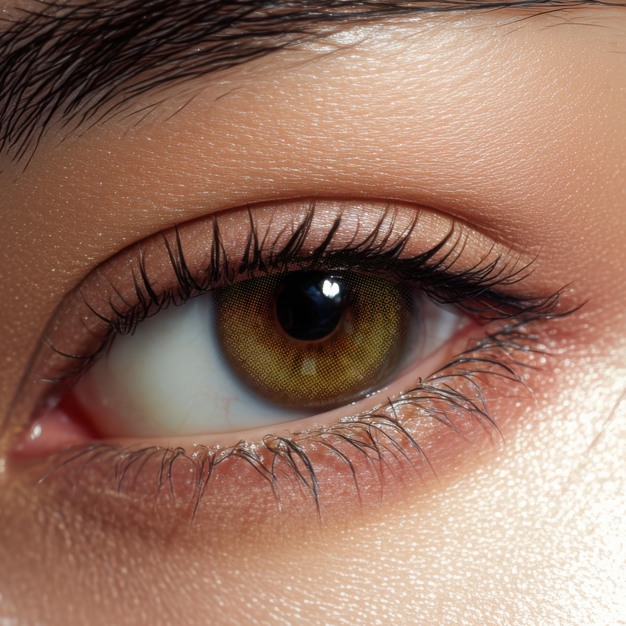 Lentilles Couleur Vert Noisette - 3 Mois, 1 Paire, Naturelle, Sans Correction – Golden Olive