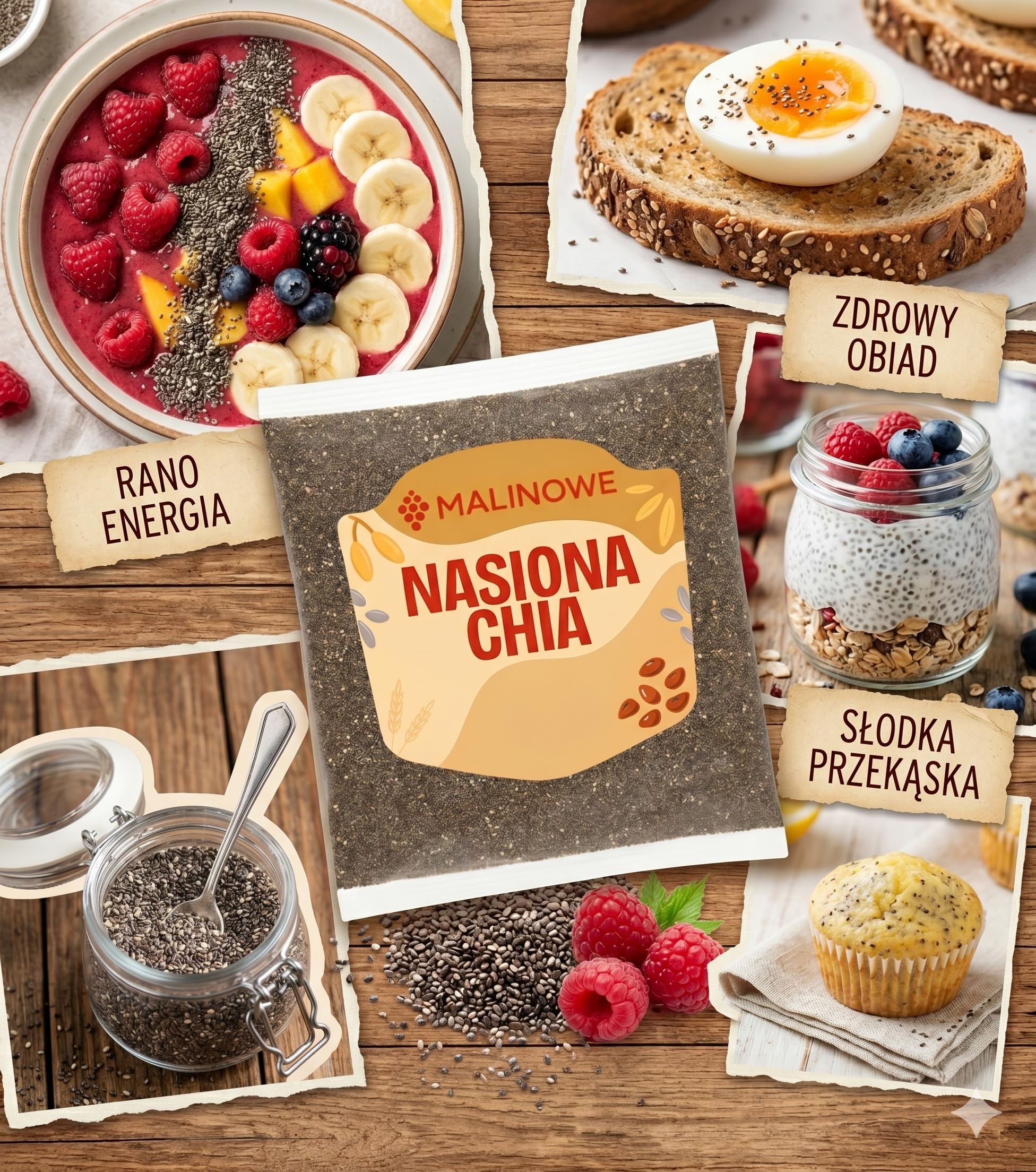 Malinowe NASIONA CHIA 3x1kg Zestaw Szałwia Hiszpańska Wysoka Jakość