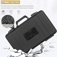Vista 5 de Estuche de transporte rígido de 17 pulgadas, resistente al agua y caja de almacenamiento con espuma personalizable, caja de herramientas protectora