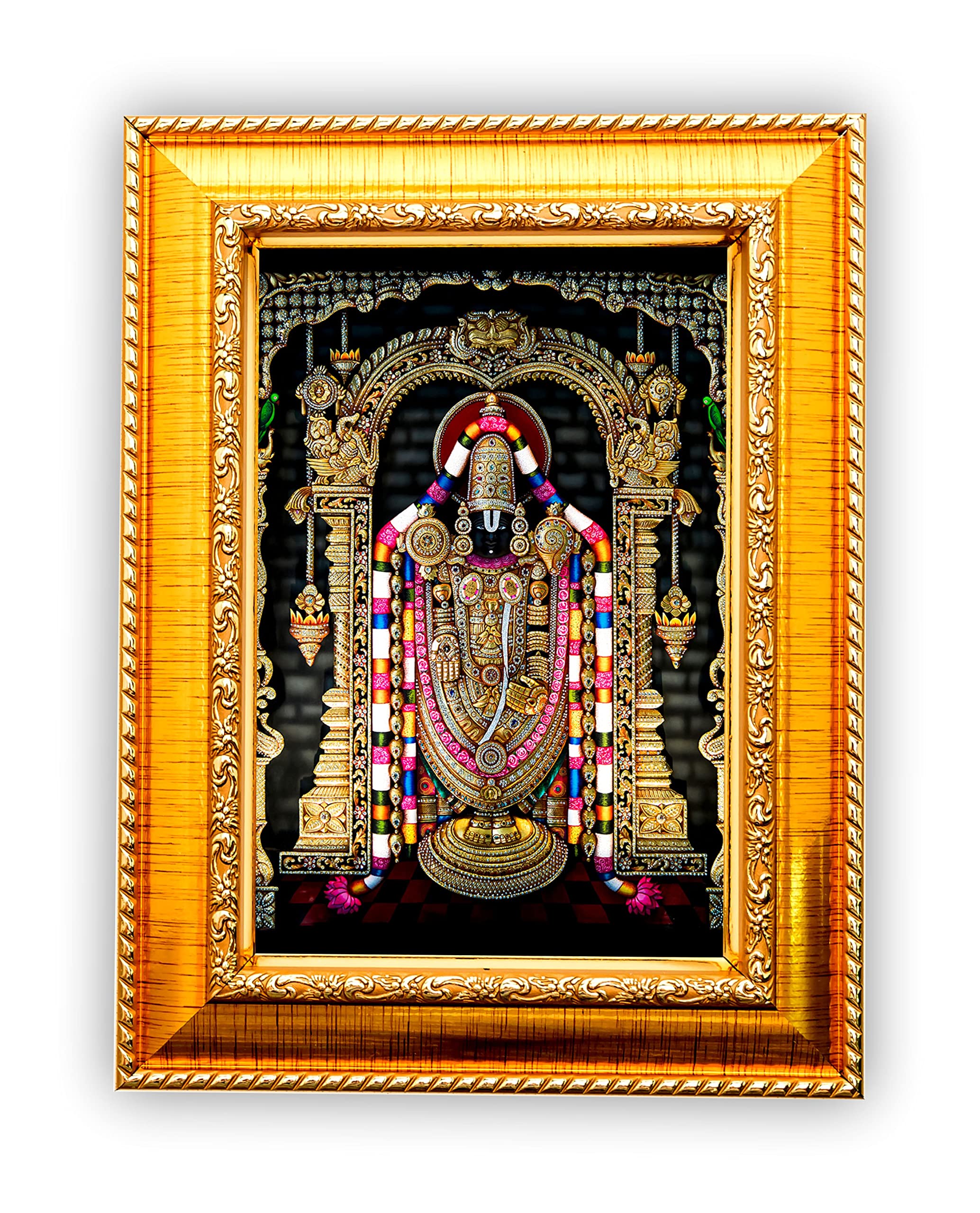 Buy Golden Gods Lord MAHALakshmi GaneshJI HD Photo Frame, LaxmiJI Photo