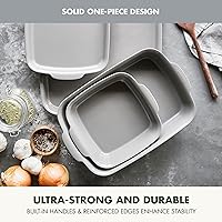 Vista 5 de GreenPan Premiere Ovenware - Juego de 4 piezas para hornear de cerámica saludable antiadherente, libre de PFAS, bandejas rectangulares, cuadradas