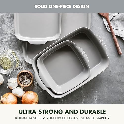 Miniatura 5 de GreenPan Premiere Ovenware - Juego de 4 piezas para hornear de cerámica saludable antiadherente, libre de PFAS, bandejas rectangulares, cuadradas,