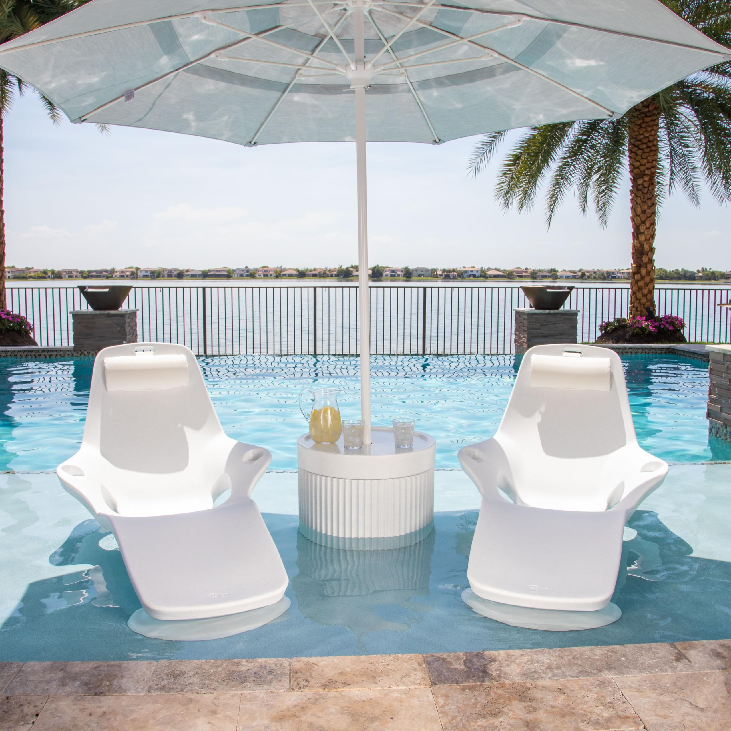 enesher swimming pool table set umbrella delightful patio home design Amazon.com: REZVANI FURNITURE STUDIO Tenjam Ripple Wide in Pool Table with  Umbrella Hole for Sun Shelf, Ledge Table for Water Depths up to 10