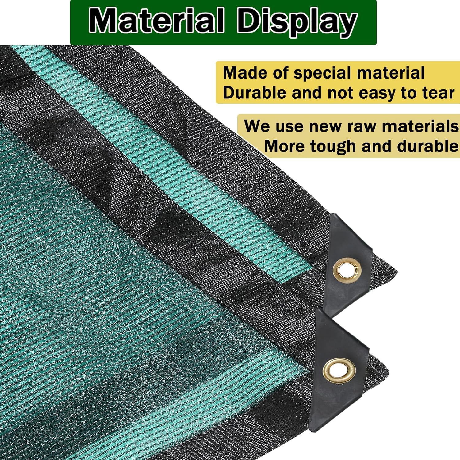 90% Green Heavy Duty Sun Shade Cloth Garden Mesh with Grommets for Patio Netting Plant Cover Backyard Sunblock Canopy Garden Pergola Greenhouse Car Barns Kennel 6ft x 50ft