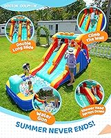 Vista 18 de Doctor Dolphin Castillo inflable de salto con túneles para niños pequeños de 3 a 8 años