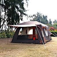 Vista 9 de KTT Extra Large Tent 12 Person,Family Cabin Tents,2 Bay-Windows,2 Rooms and 3 Doors 3 Windows with Mesh,Waterproof,Straight Wall,Double Layer,Big