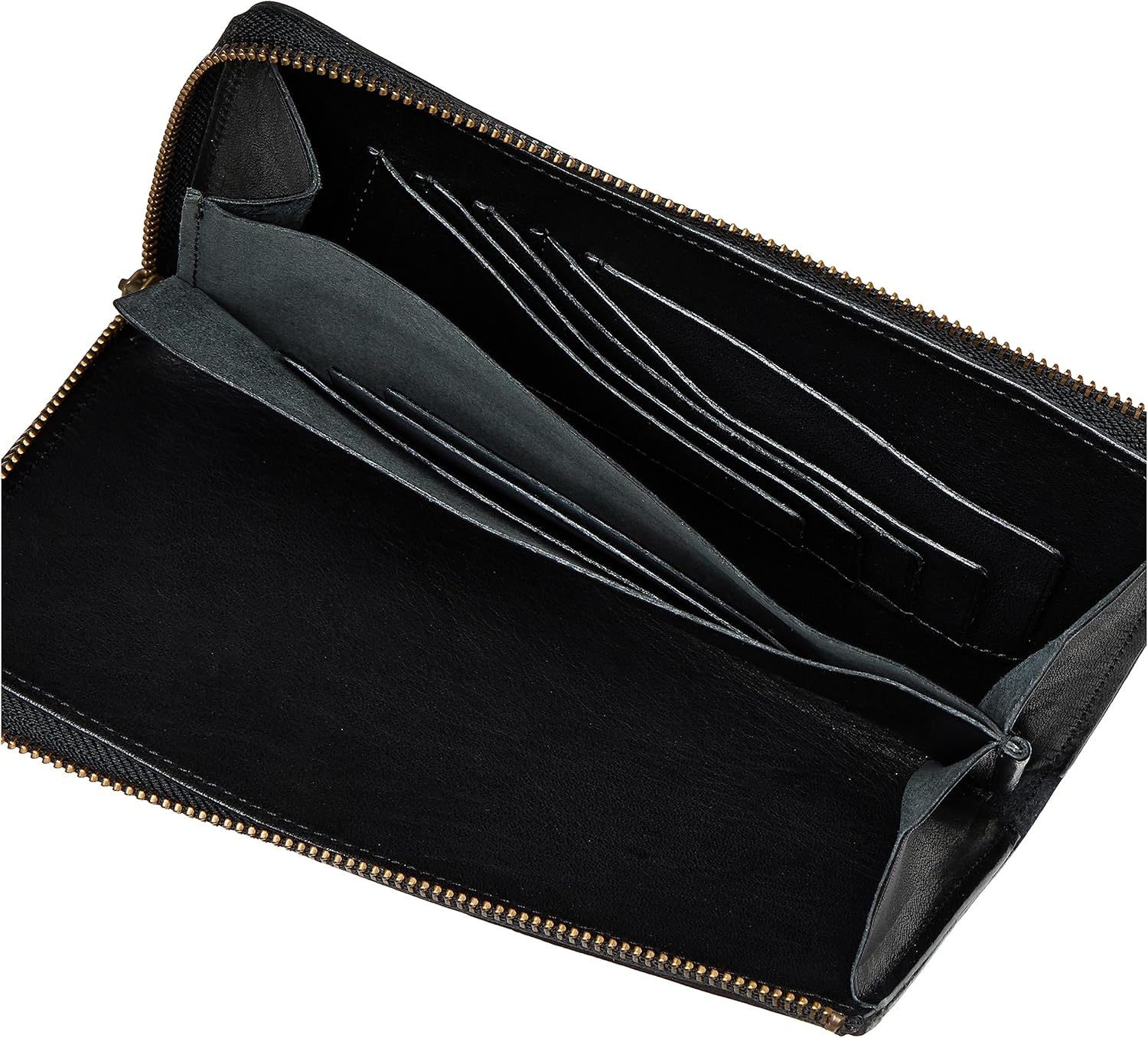 Schott ブラック レザー 二つ折り財布 ウォレットチェーン付き