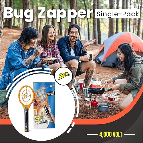 Miniatura 2 de Zap It Bug Zapper - Raqueta mata mosquitos recargable de 4000 voltios, cable de carga USB