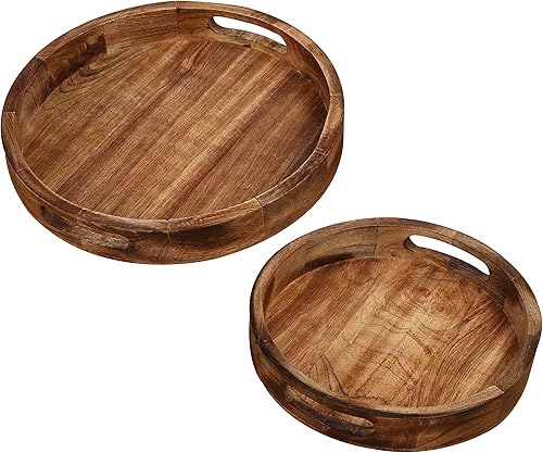 Miniatura 7 de Juego de 2 cestas de madera para encimera de frutas, cajas organizadoras para cocina, baño, despensa, para frutas, verduras, productos, pan y