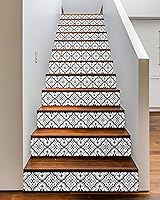 Vista 17 de FLFK - Adhesivos de escalera con efecto cascada - Juego de 15, adhesivos para peldaños de escalera tipo pela y pega, 39.3 x 7.08 pulgadas