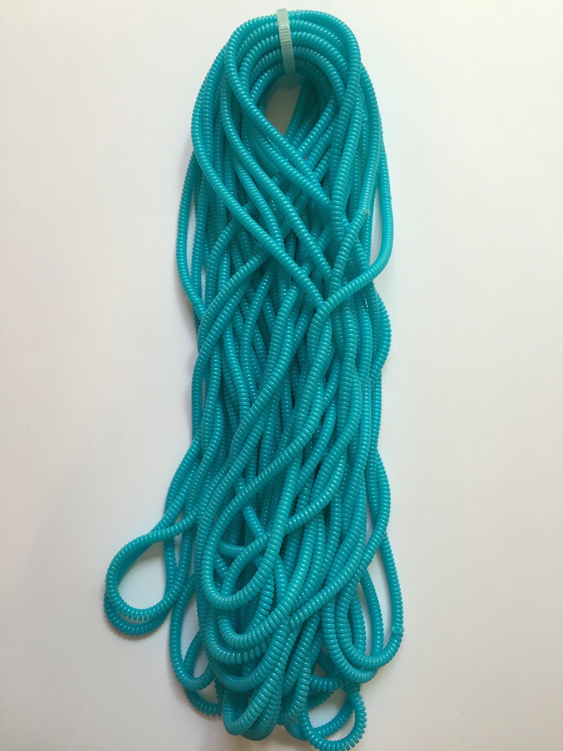 Set of 4 Spiral Cord Protectors for Cell Phone Charger Cables, Tablet Charger Cables and Earphone Cords (Light Blue)