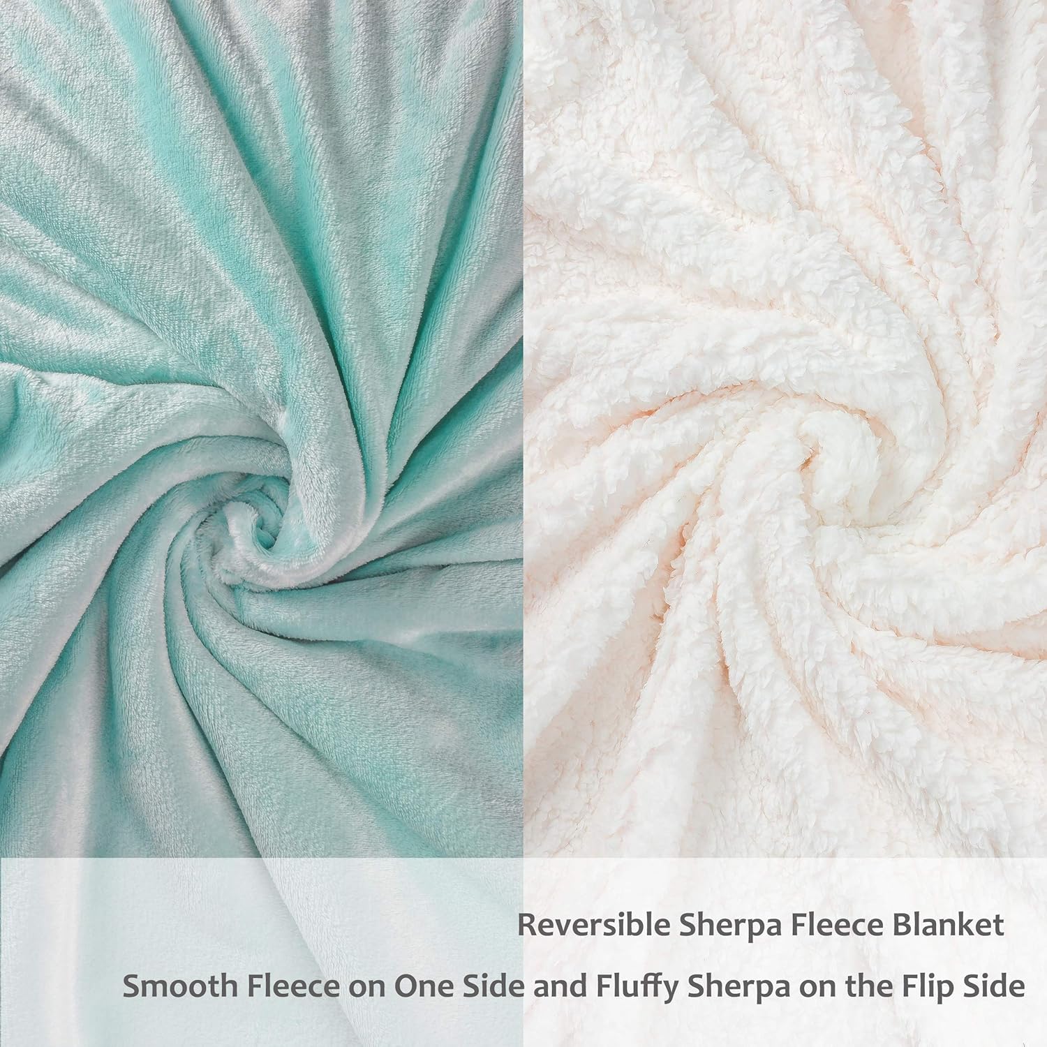 Catalonia Teal Fluffy Sherpa Throw Blanket, Super Soft Mink Plush Couch Blanket, TV Bed Fuzzy Blanket, Comfy Warm Heavy Throws, Comfort Gift for Her, 50x60 inches - Image 3