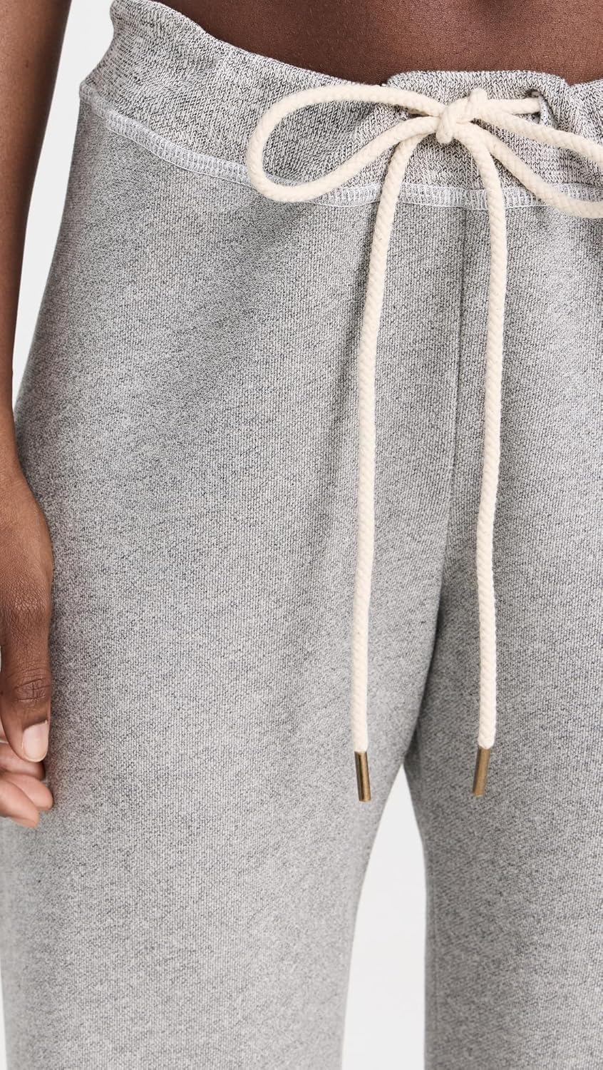 THE GREAT. Women's The Wide Leg Cropped Sweatpants, Varsity Grey, L - Image 6