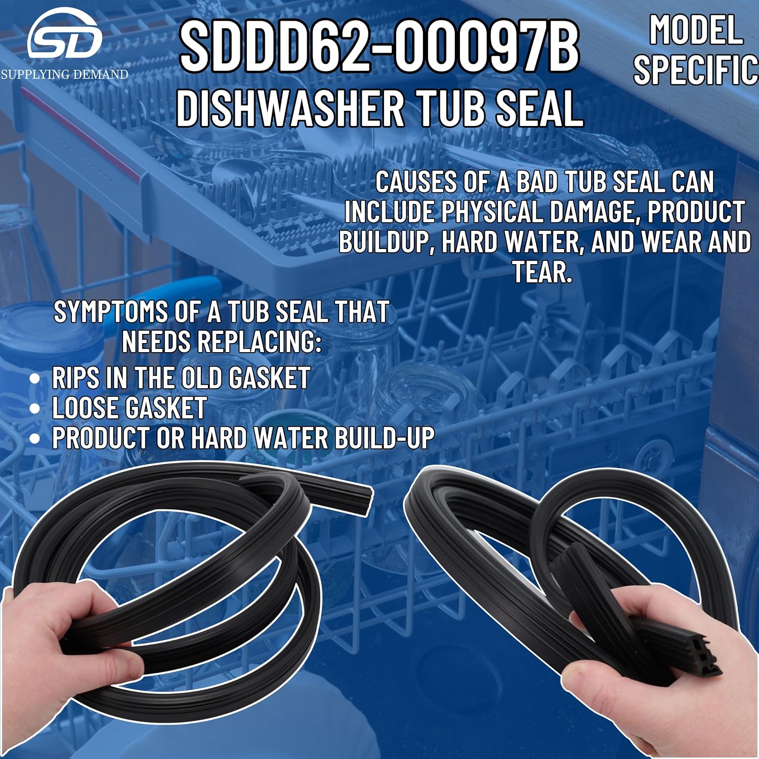 Supplying Demand DD62-00097B Dishwasher Tub Gasket - Replaces AP5950085, 4001034