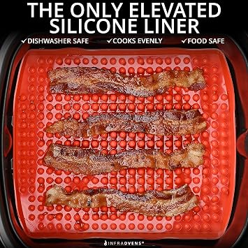 Air Fryer Reusable Liner Accessories for Ninja Foodi Grill 5-in-1 AG301, 4qt Ninja Foodi Accessories, Heat Resistant Liners, Food Safe, Easy Clean Silicone Mat by INFRAOVENS