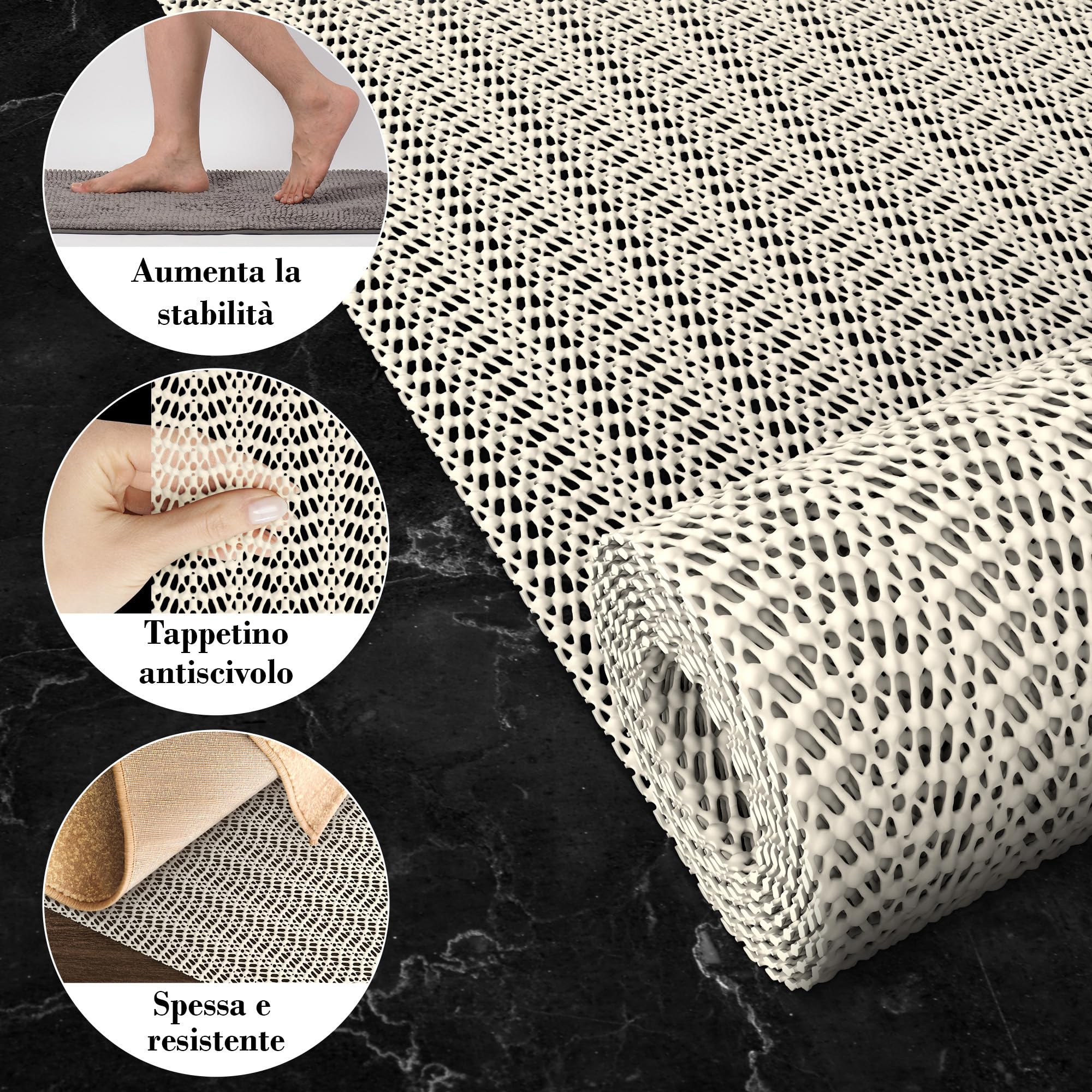 Teppich Wölkchen Antiscivolo Tappeto, Ferma Tappeto Antiscivolo | Rete Per Tappeti Antiscivolo Sottotappeto | Tappetino Antiscivolouniversale per Cassetto Bagagliaio Auto | 70 x 140 cm