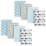 Hudson Baby Unisex Baby Cotton Flannel Burp Cloths, Antique Cars 8-Pack, One Size