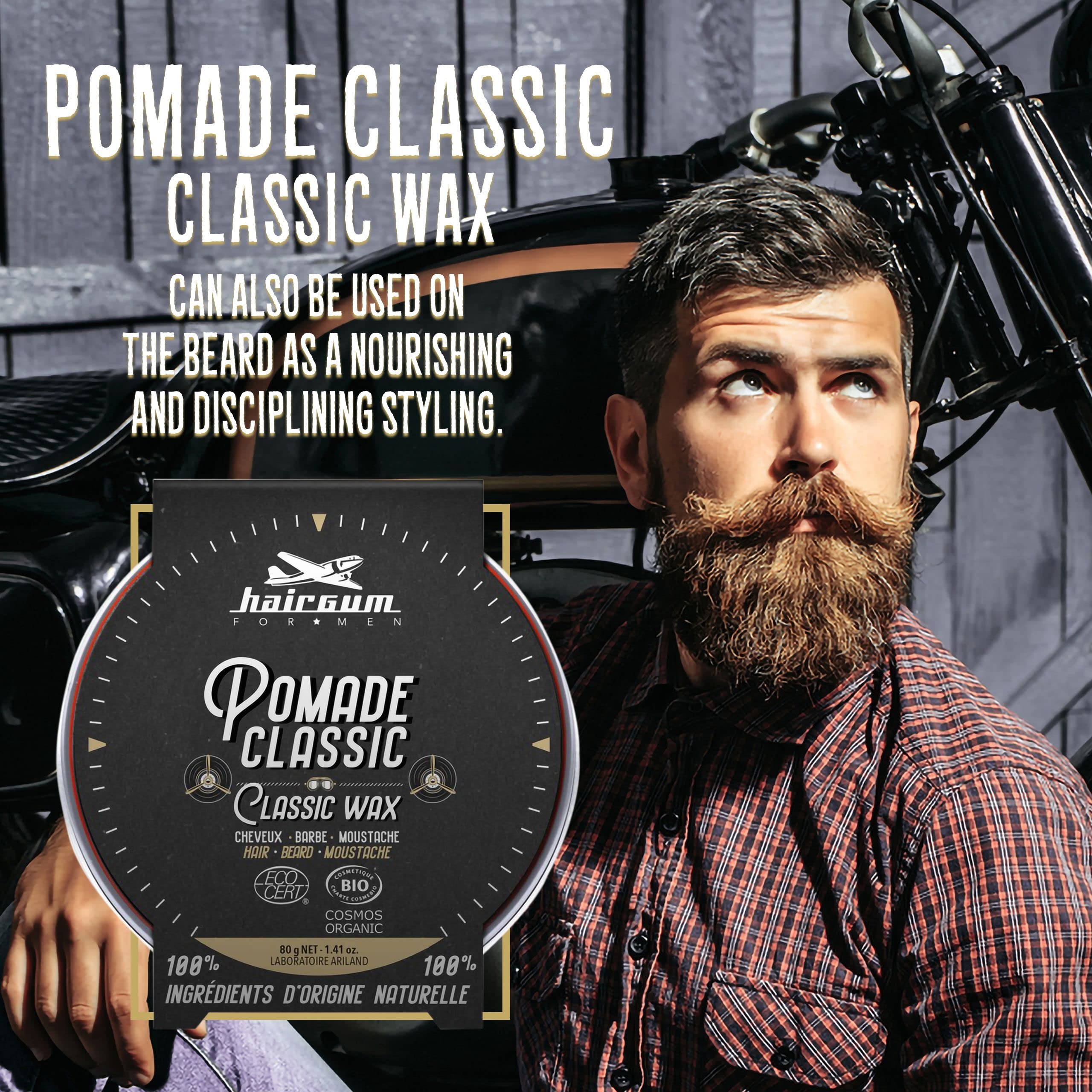 Pommade coiffante cheveux, barbe et moustache Hairgum 80g