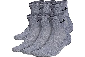 Men's Athletic Cushioned 1/4 Socks (Secure Fit)