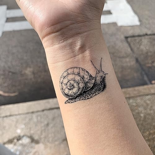 Pegatina de tatuaje temporal de caracol (juego de 2) - OhMyTat