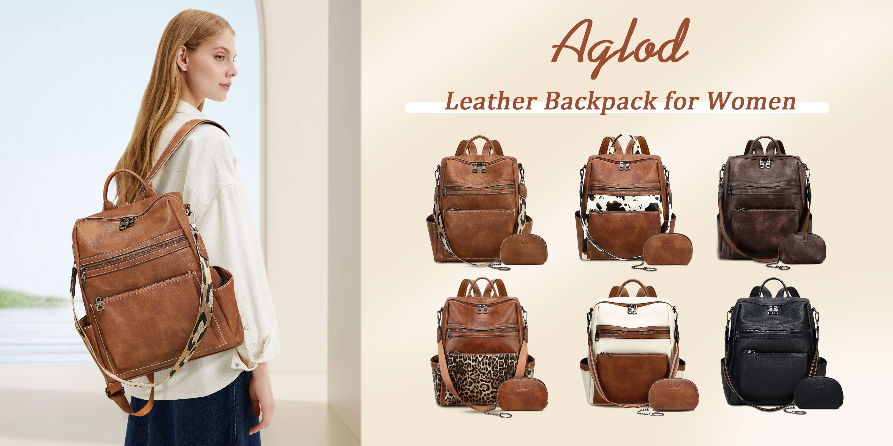 Amazon.com: AGLOD Leather Backpack Purse for Women Designer Ladies Shoulder  Bag Fashion Faux Work Travel Handbags : Clothing, Shoes & Jewelry