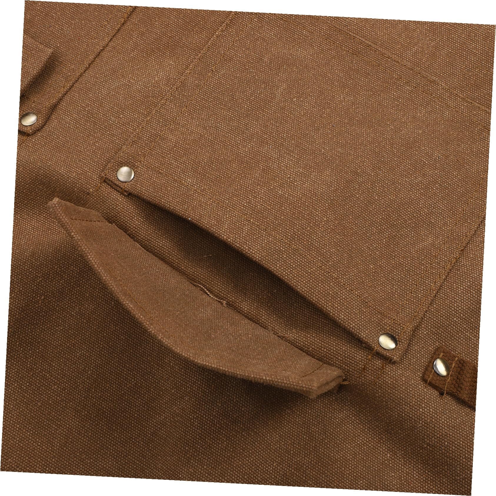 Didiseaon delantal de trabajo con bolsillos mono de trabajo delantal de taller para mujer Light Brown