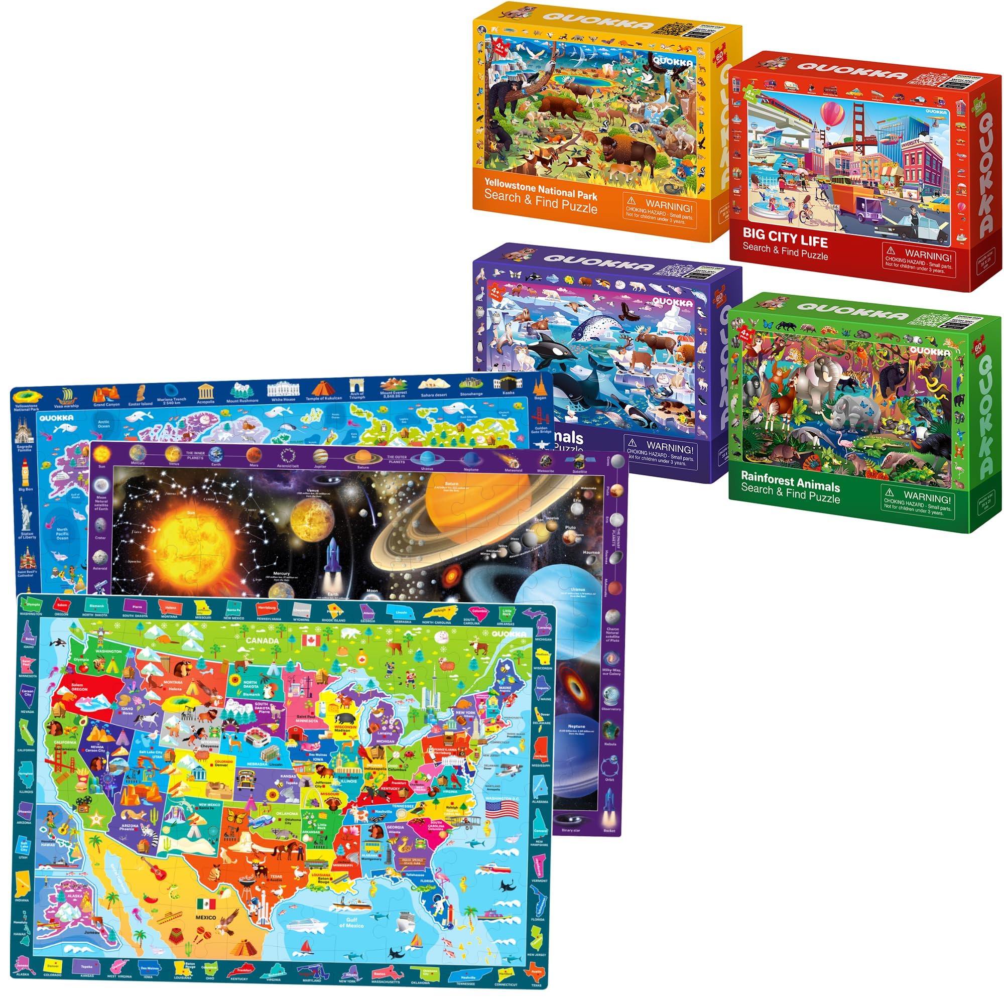 Amazon.com: QUOKKA Multipack of 7 Kids Puzzles for Boys and Girls