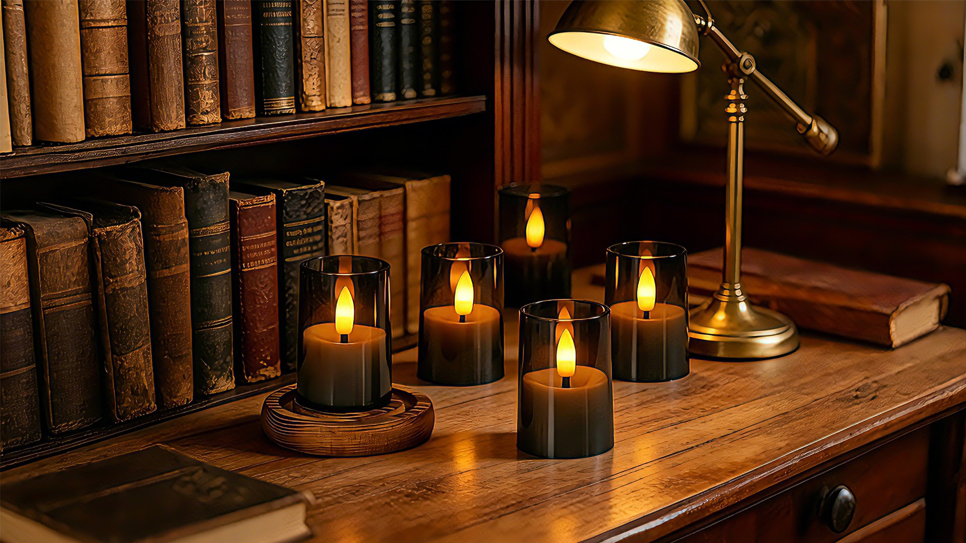Image of Rechargeable Flameless Candles with Timer Remote | 1.7 inchx2.6 inch Clear Acrylic LED Tea Lights Candles,Small Votive Electric LED Candles for Home Wedding Holiday Decor Gray(6 Pack)