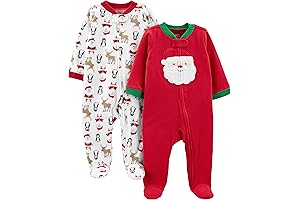 Simple Joys by Carter's Baby Boys' 2-Pack Holiday Fleece Footed Sleeper