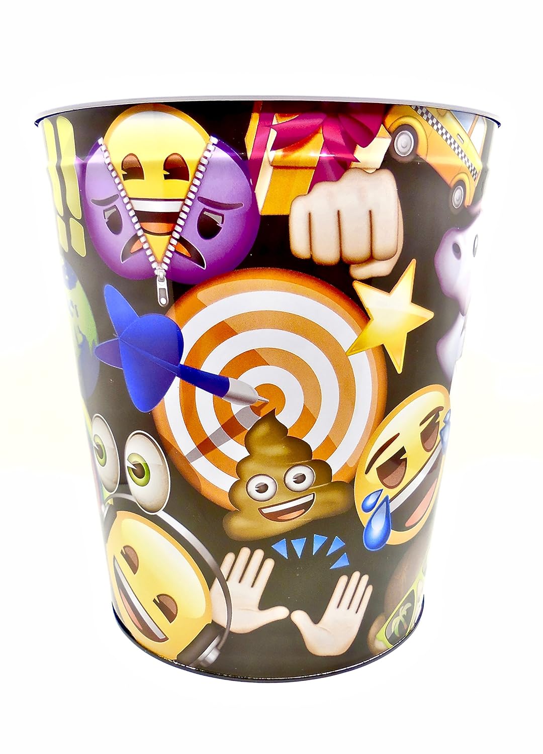emoji Wastebasket,Colorful, Tin (Black Bullseye Amazon.in Home & Kitchen
