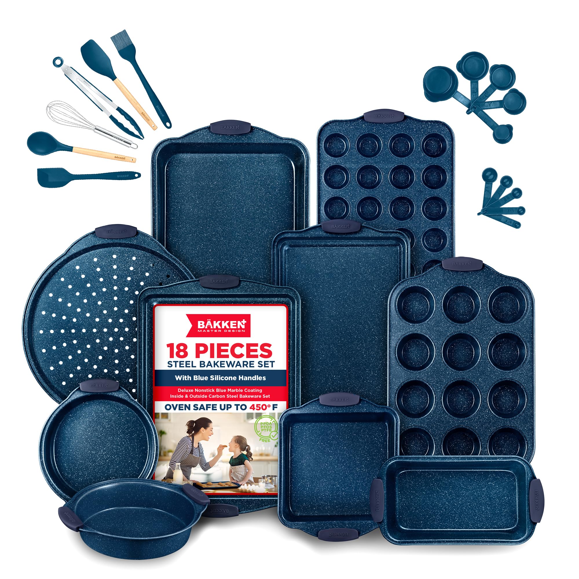 Amazon.com: BAKKEN Kitchen Baking Pan Set - Nonstick Coating, Carbon ...