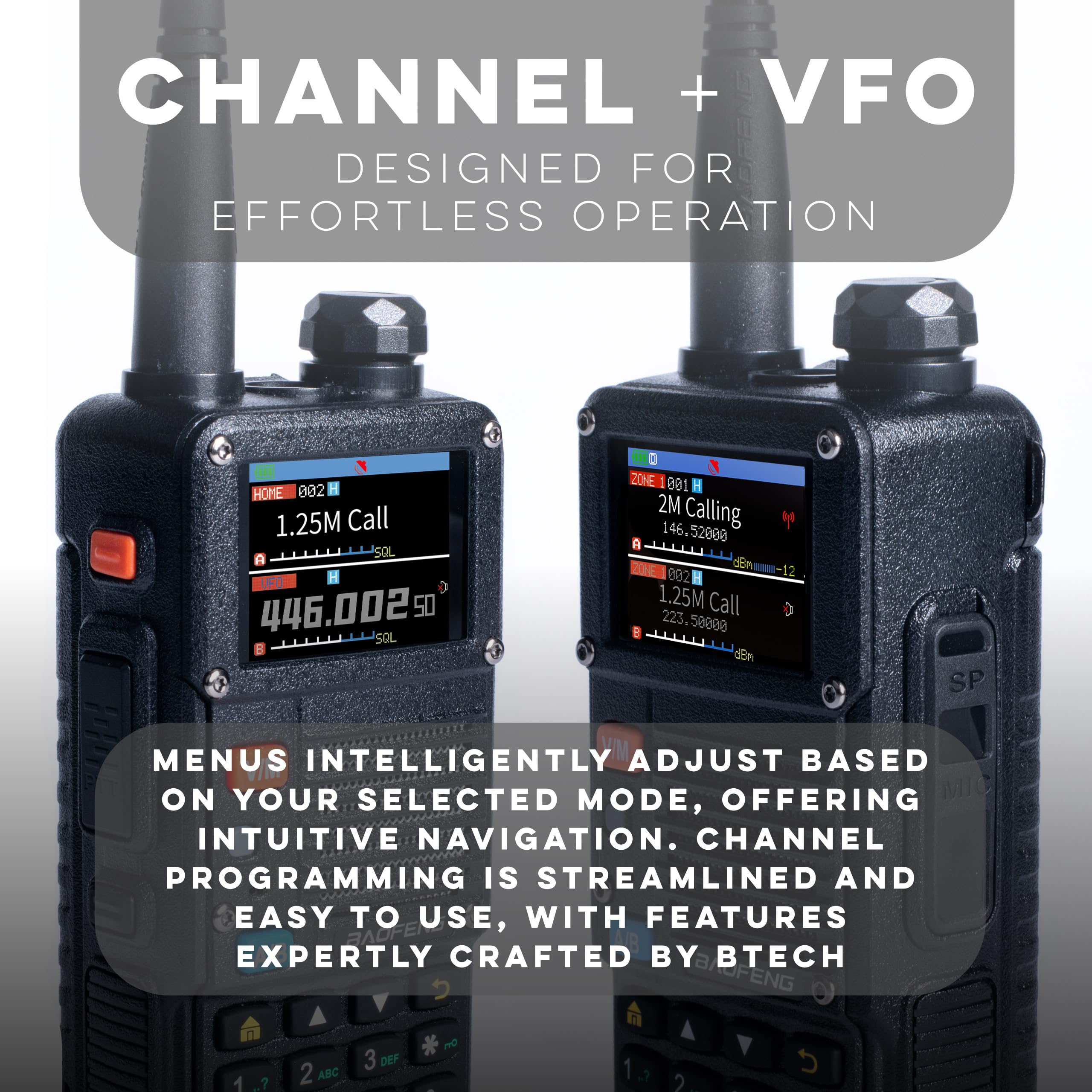 BAOFENG BF-F8HP PRO 10 W Tri-Band Two-Way Radio – UV-5R 7th Gen, 1000 Channels, GPS & NOAA Weather, Aviation/VHF/UHF/1.25 m Scanner, IP54 Rugged, USB-C Rechargeable Battery — view 5