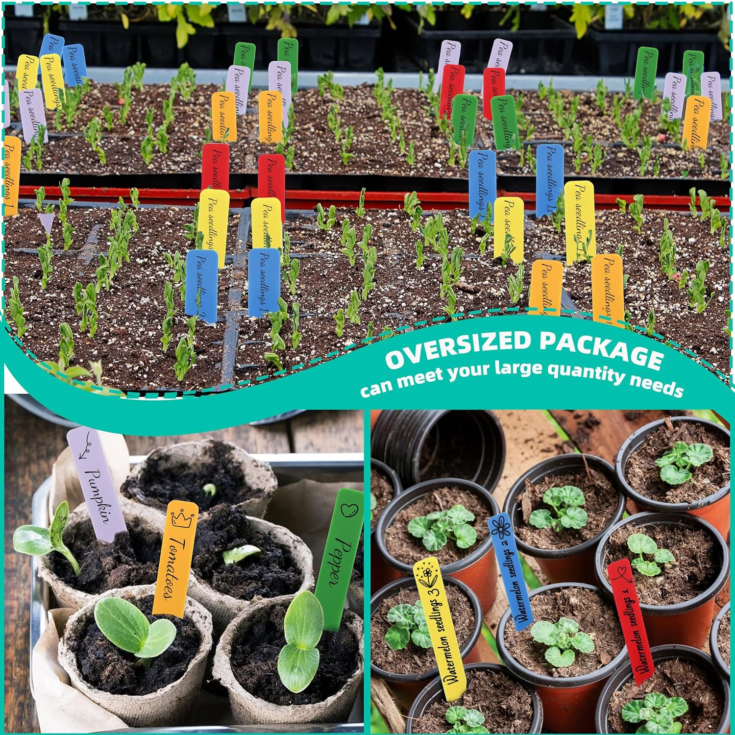 Plant Labels 4 Inch 600Pcs Plastic Plant Name Tags for Seedlings Garden Labels Markers Nursery Plant Tags Seed Labels Stakes with Permanet Marking Pen Plant Markers for Outdoor Garden (Multicolor600) - Image 5