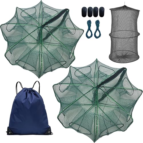Foldable 2Pcs-8 Holes fishing-net, 2 Pcs-8 Holes