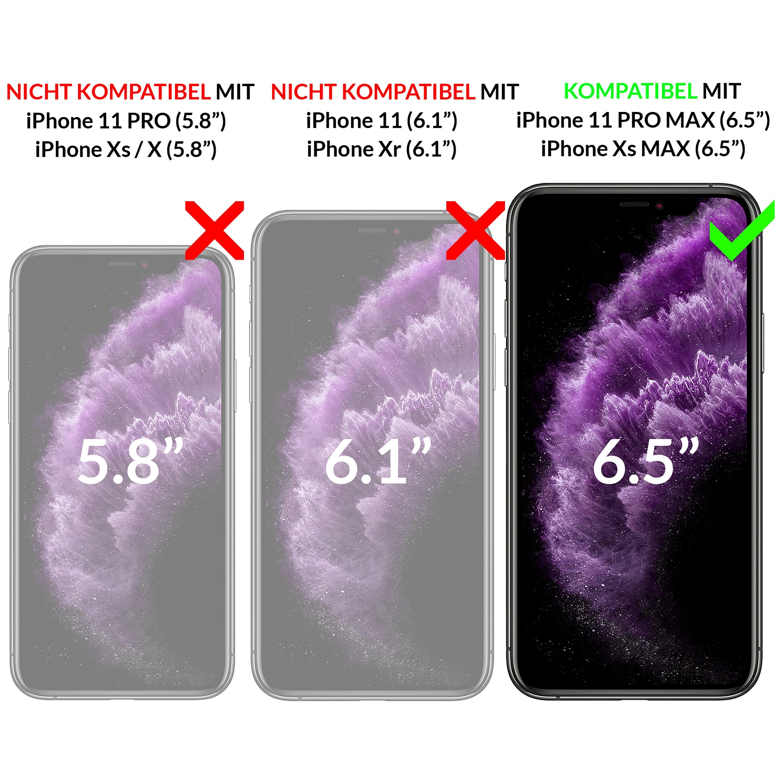 MoVear MSHIELD 3D PRO-E Vetro Temperato Per IPhone 11 Pro Max / Xs Max (6,5'') - Antigraffio 9H, Anti-impronta - 4